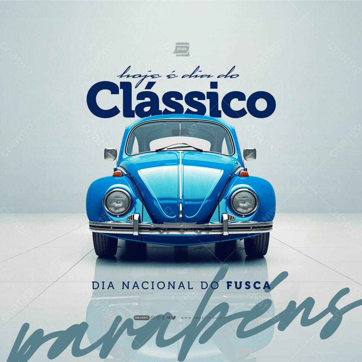 Flyer Dia Nacional do Fusca PSD Editável