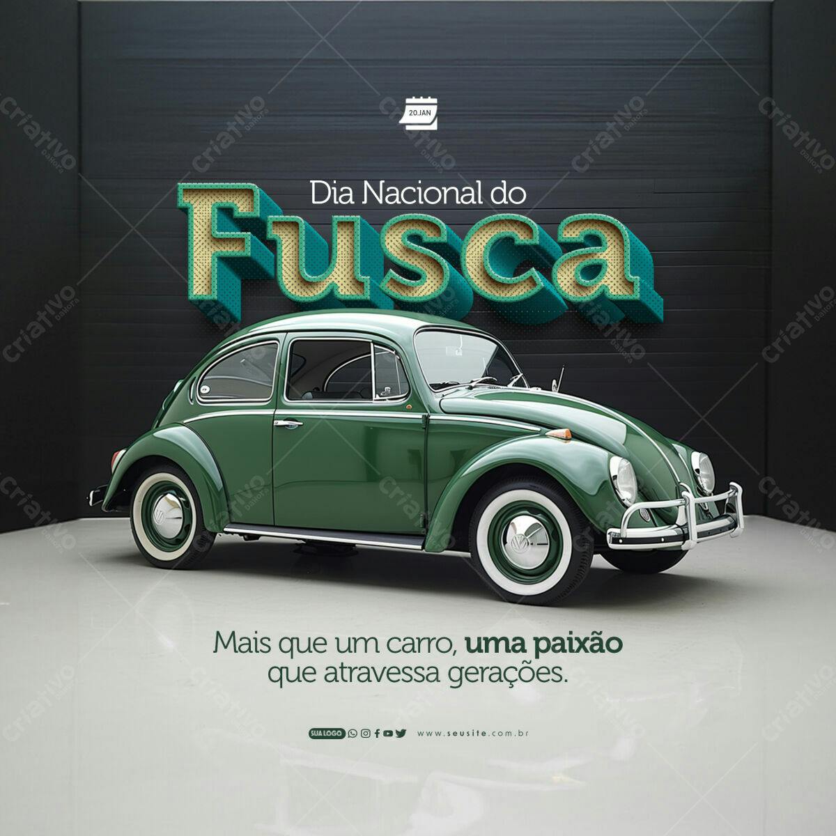 Flyer Dia Nacional do Fusca PSD Editável