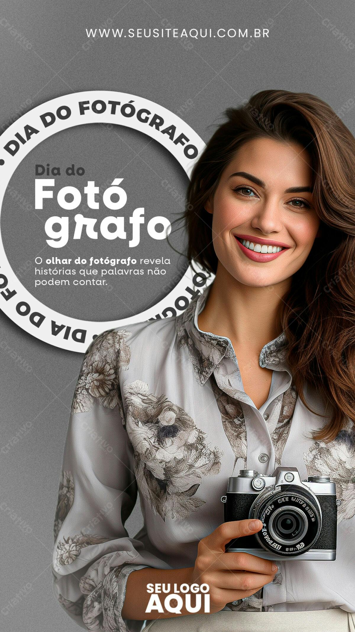 Flyer Dia do Fotógrafo PSD Editável
