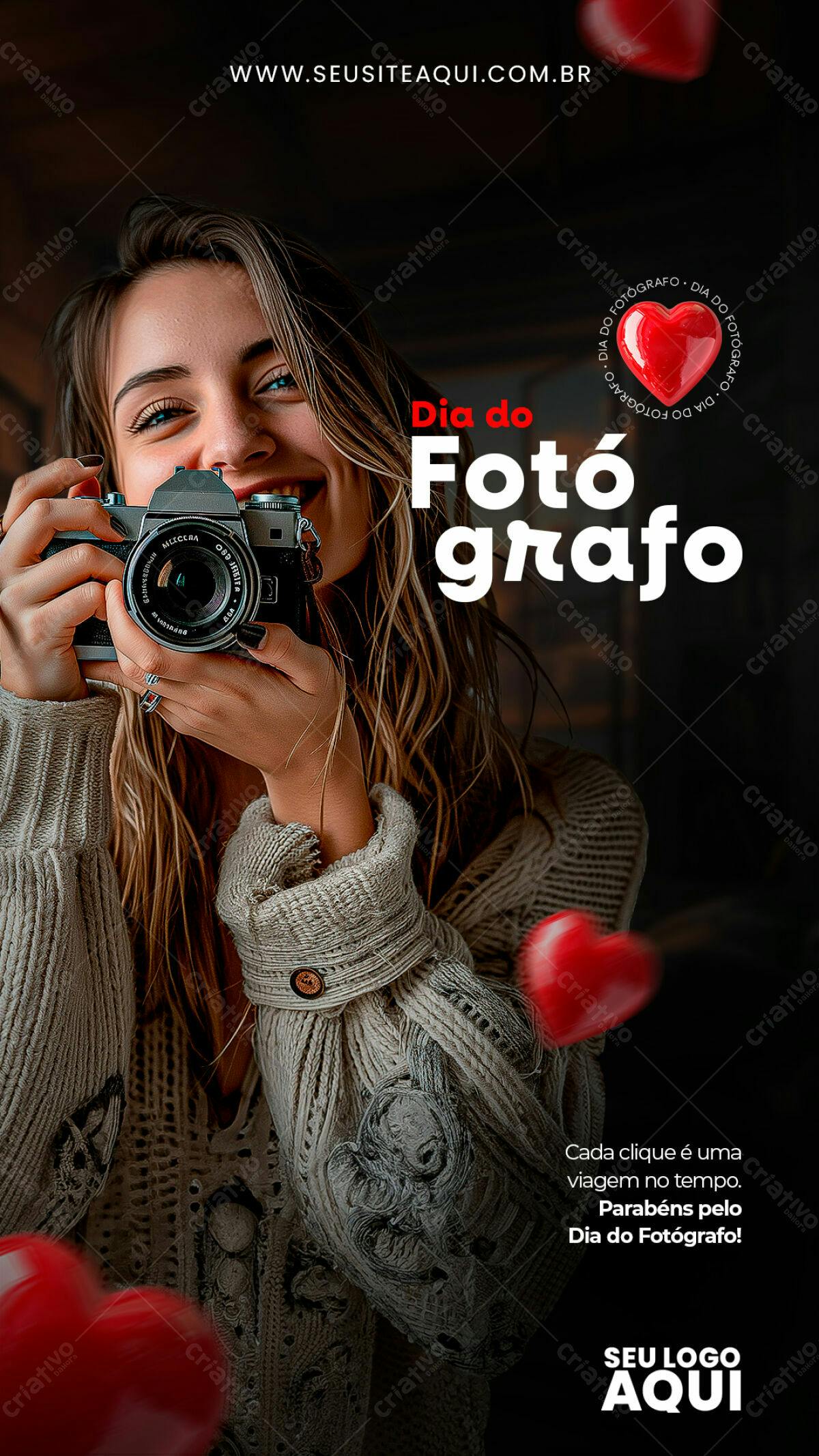 Post para Dia do Fotógrafo PSD Editável