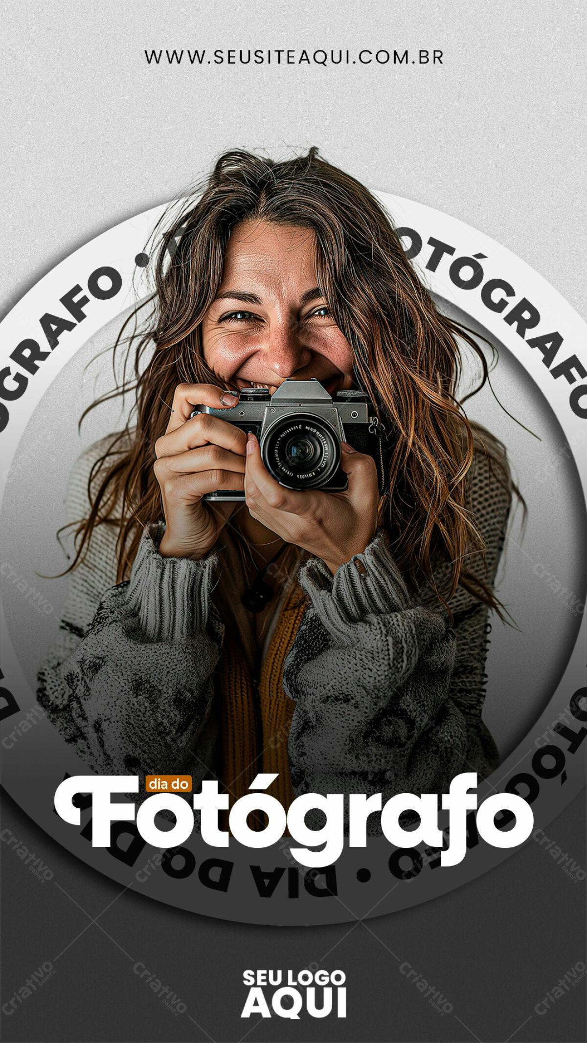 Flyer Dia do Fotógrafo PSD Editável
