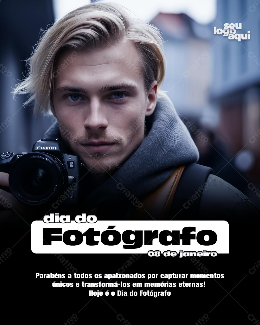 Flyer Dia do Fotógrafo PSD Editável