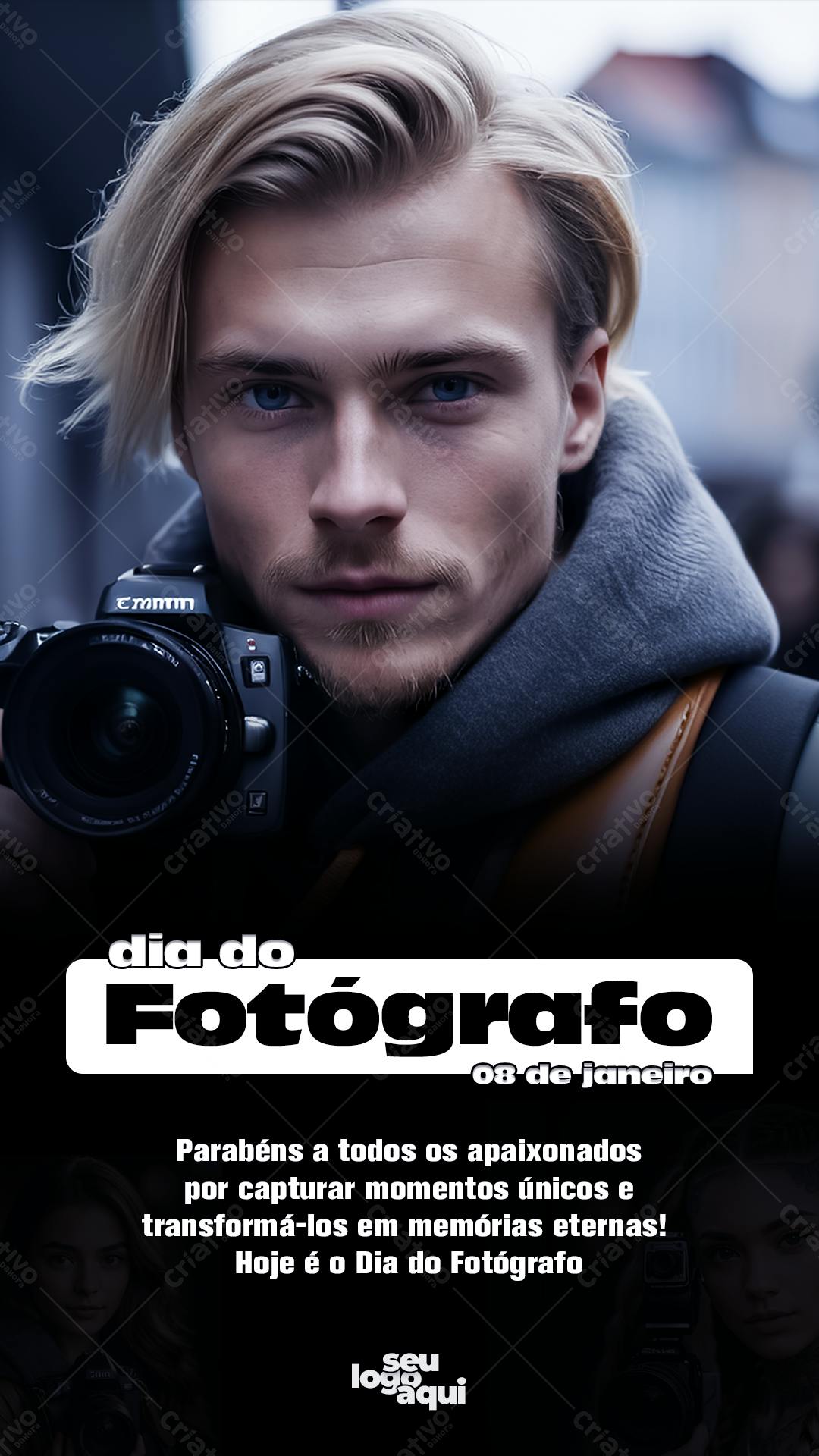 Flyer Dia do Fotógrafo PSD Editável