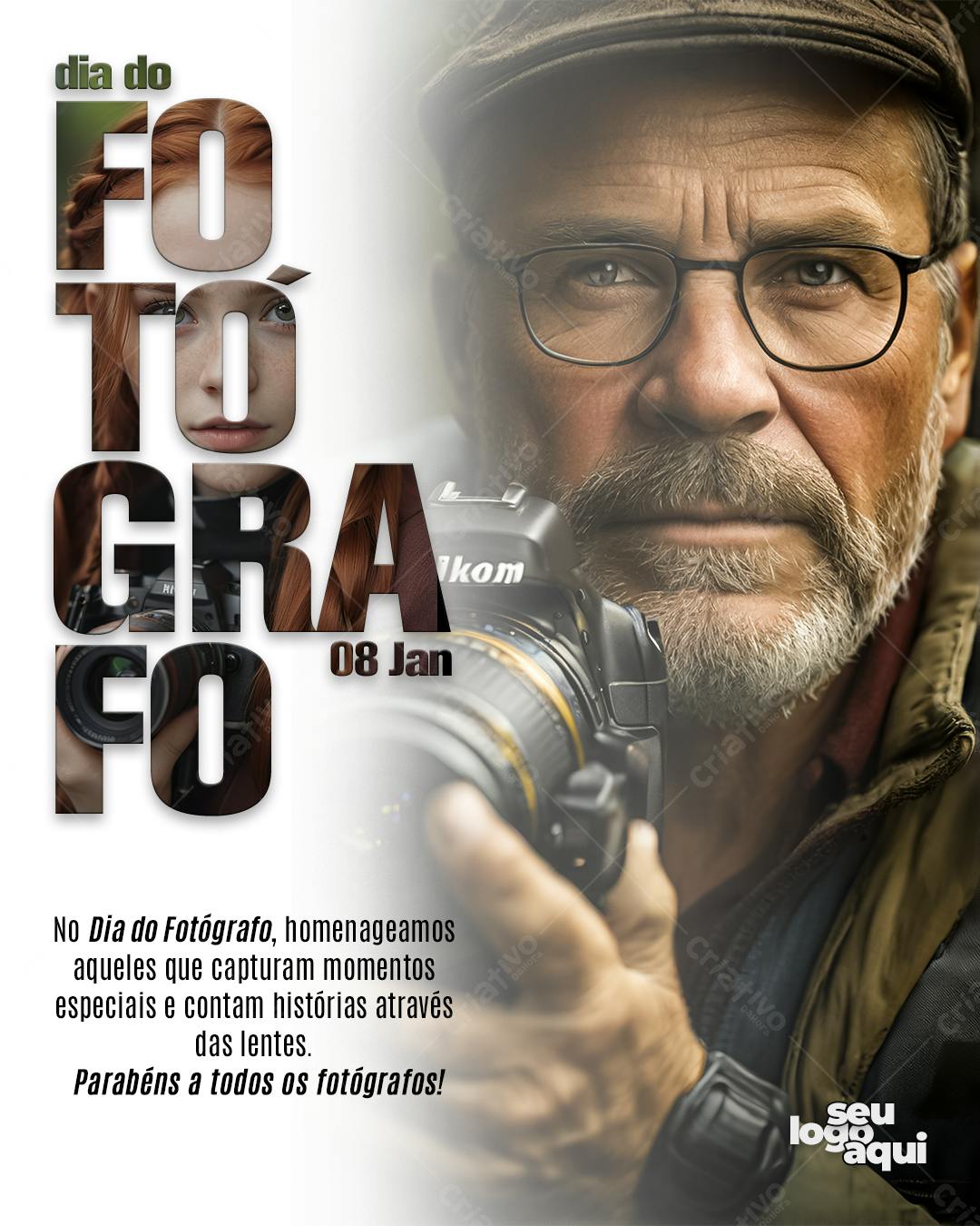 Flyer Dia do Fotógrafo PSD Editável