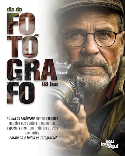 Dia Do Fotógrafo - Feed , data comemorativa, fotografia, psd, psd editável