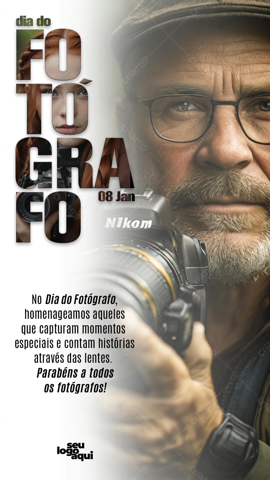 Flyer Dia do Fotógrafo PSD Editável