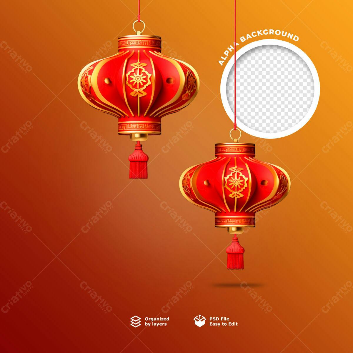 Banner Ano Novo Chinês PSD Editável