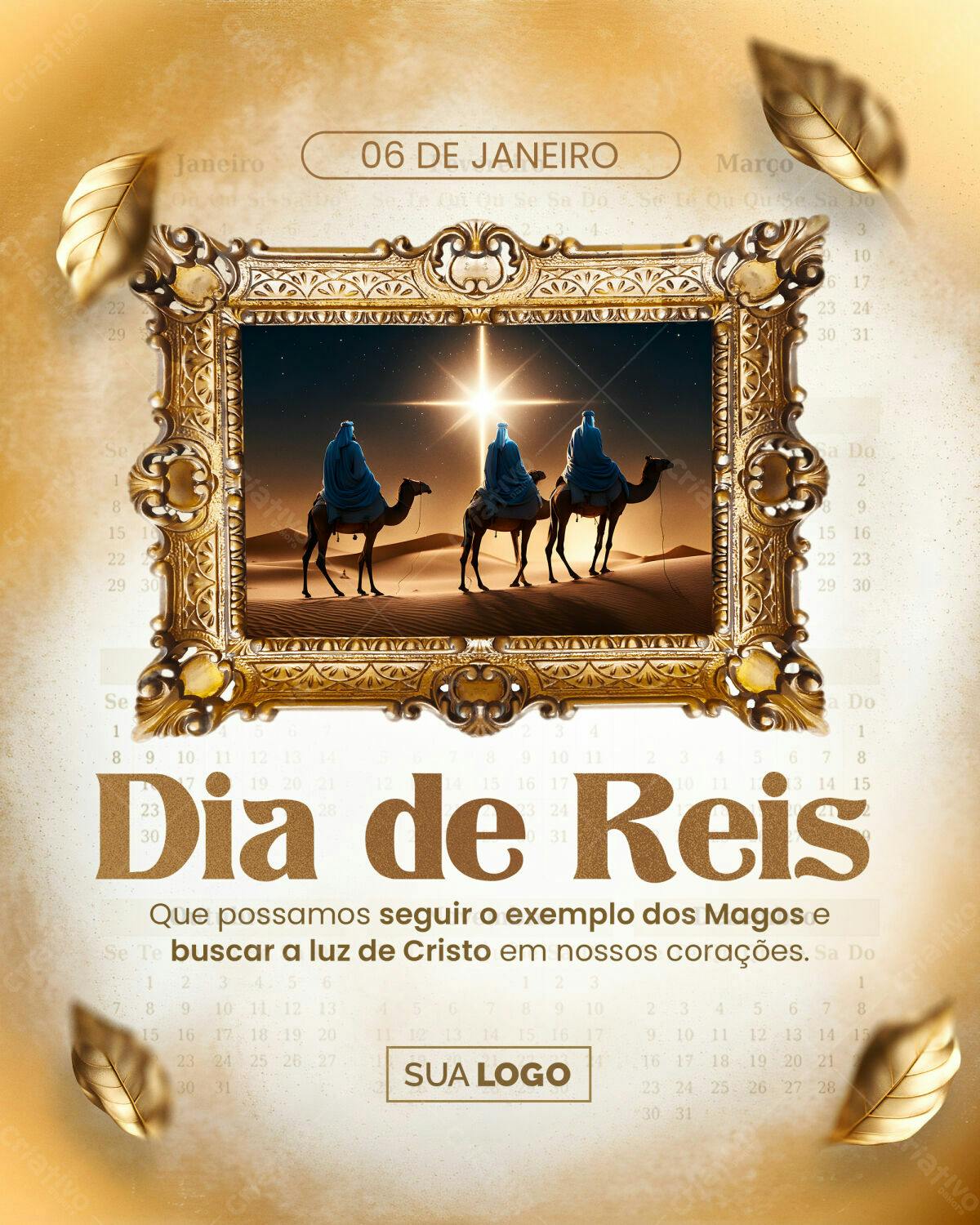 Flyer para o Dia de Reis PSD Editável