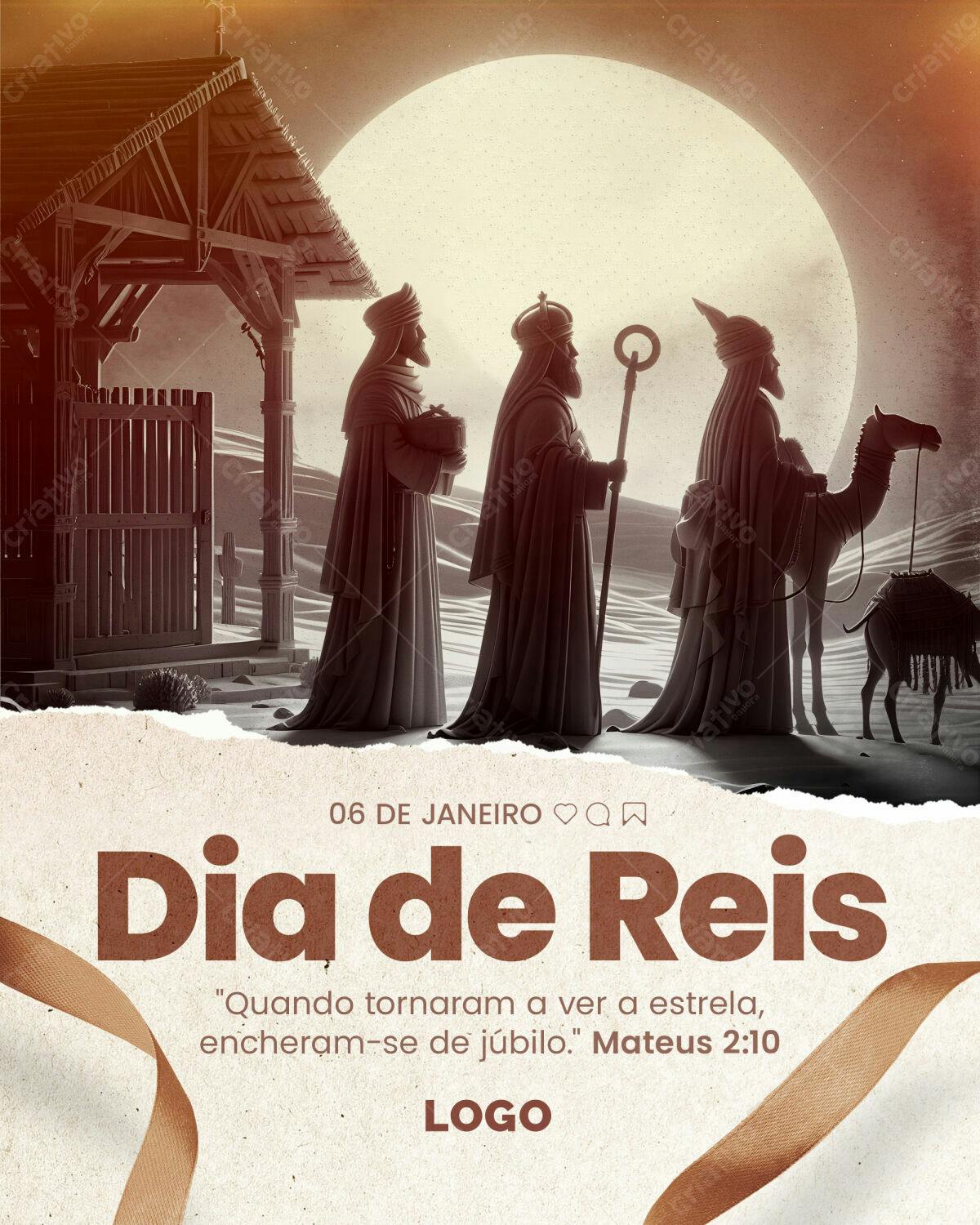 Flyer Dia de Reis PSD Editável