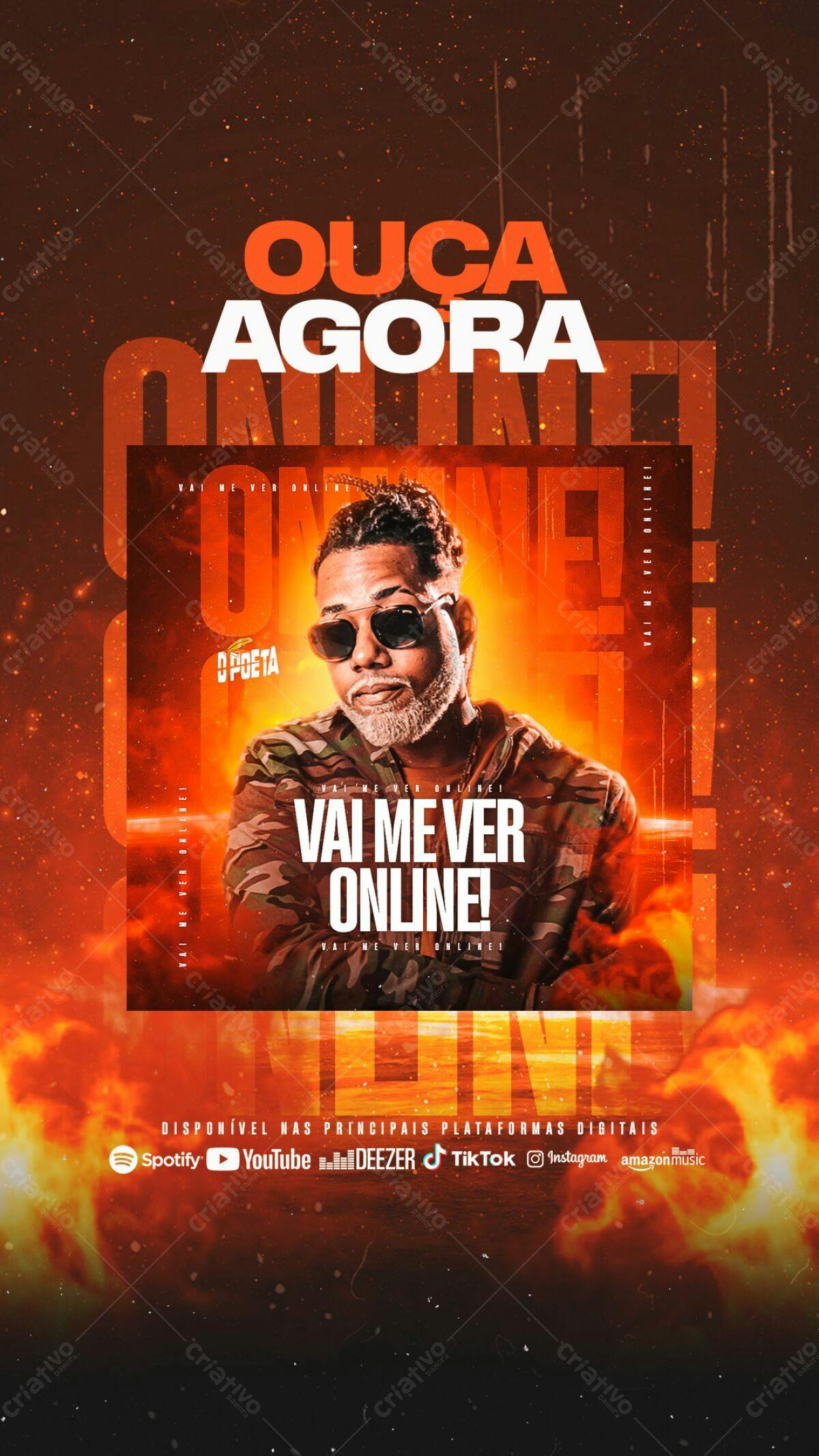 Flyer Musical para Lançamento Online PSD Editável
