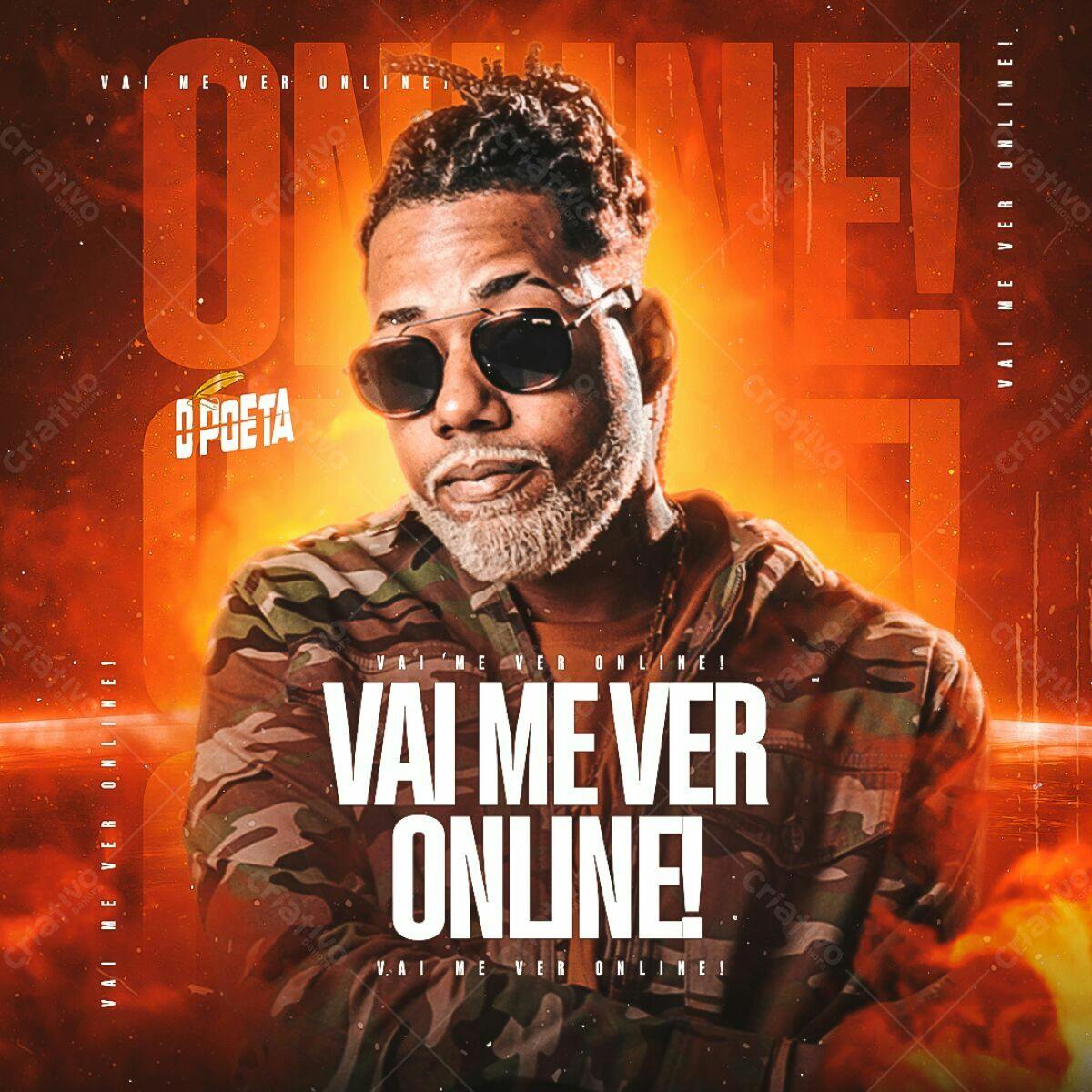 Flyer para Show Online do DJ Poeta PSD Editável