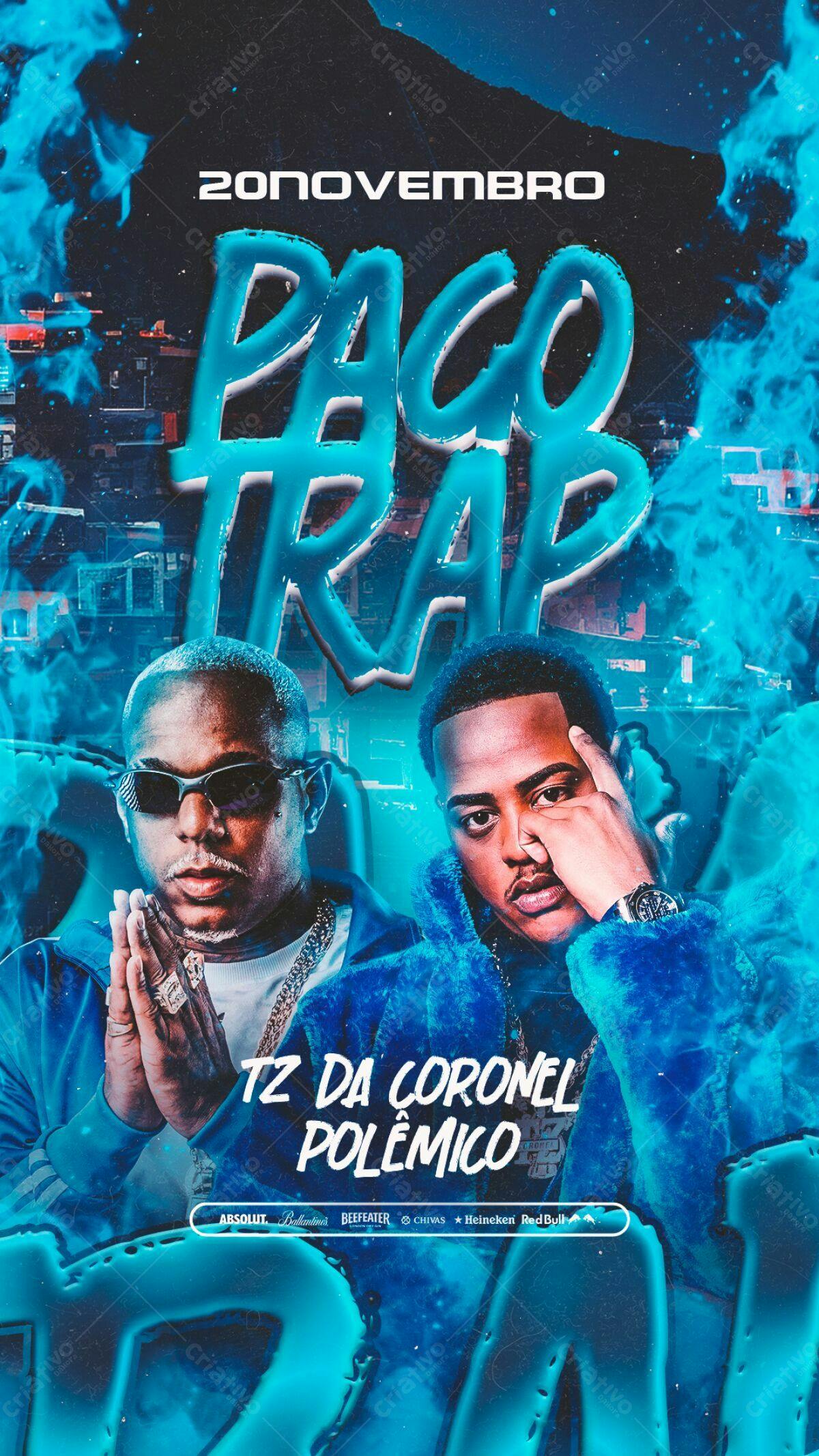 Flyer Pago Trap 20 de Novembro PSD Editável