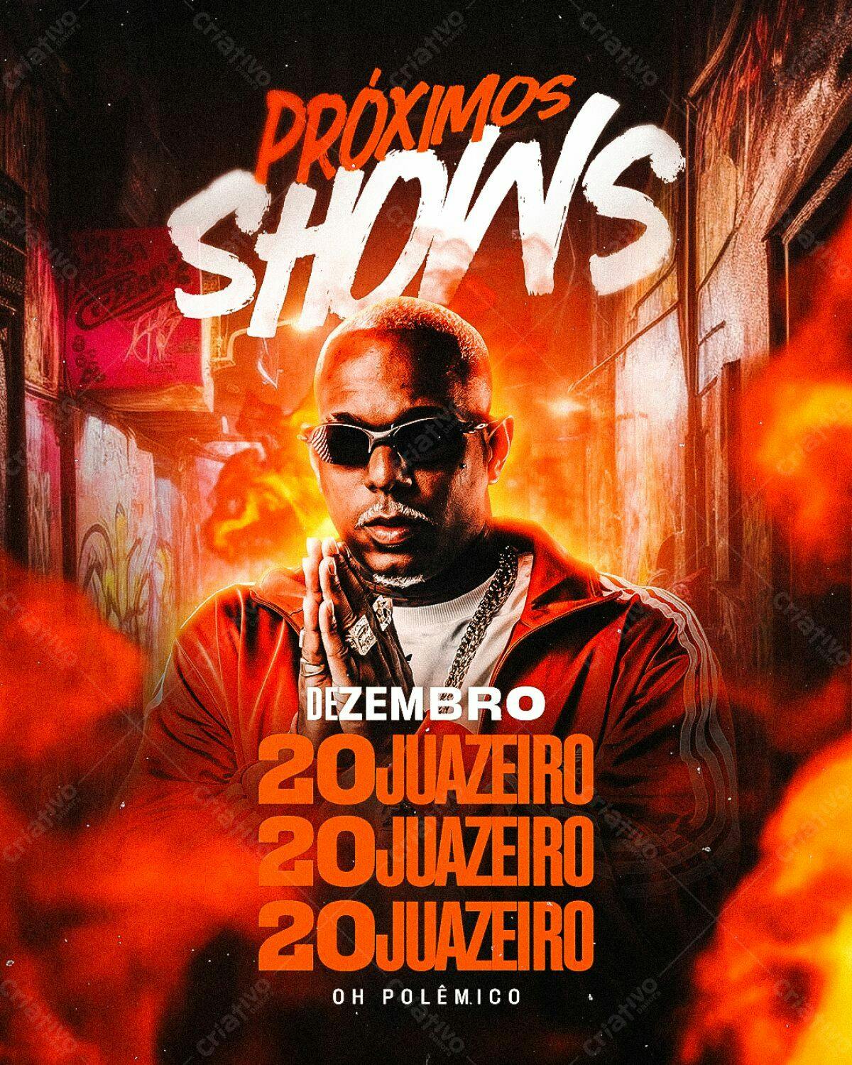 Flyer Shows Dezembro - Oh Polêmico PSD Editável