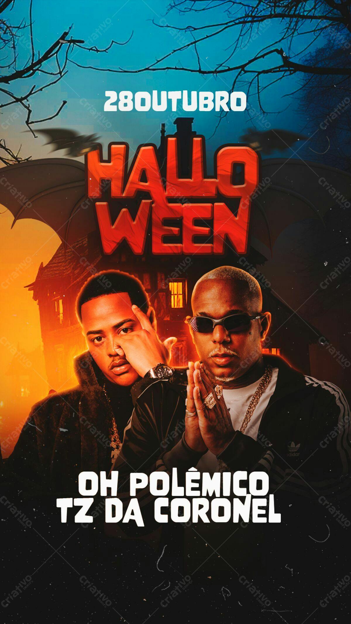 Flyer de Halloween com TZ da Coronel PSD Editável