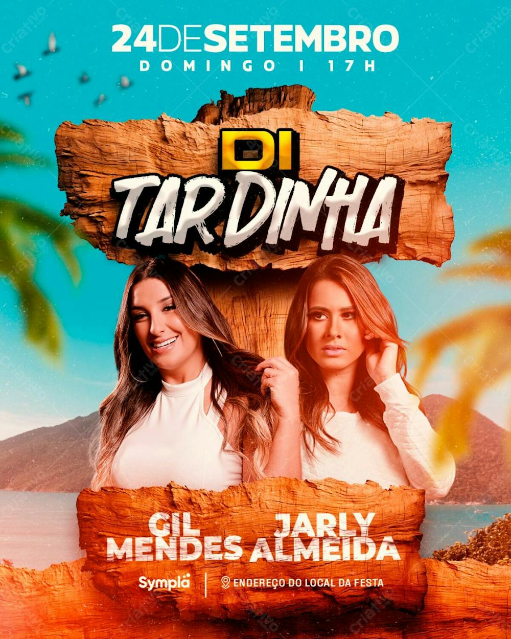 Flyer Evento Di Tardinha Gil Mendes Jarly Almeida Versão Feed Stories Psd Editável