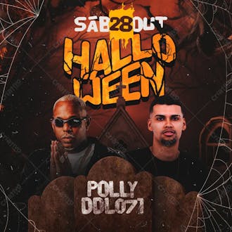 156 flyer de halloween oh polêmico e ddl 071 feed psd editável