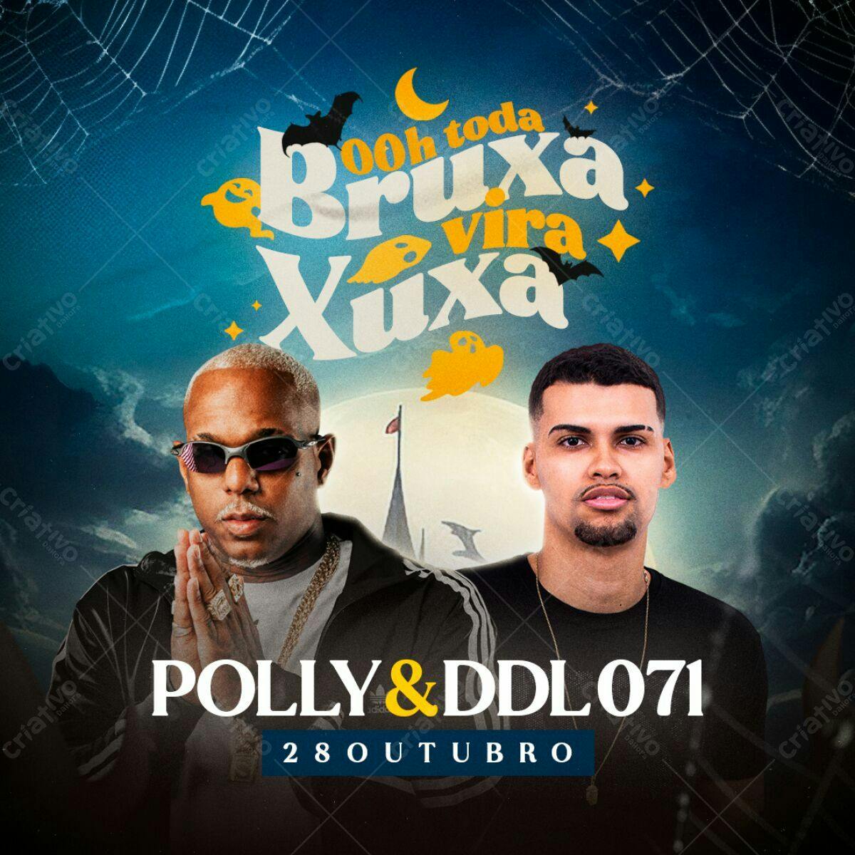 Flyer Festa de Halloween com Polly & DDL071 PSD Editável