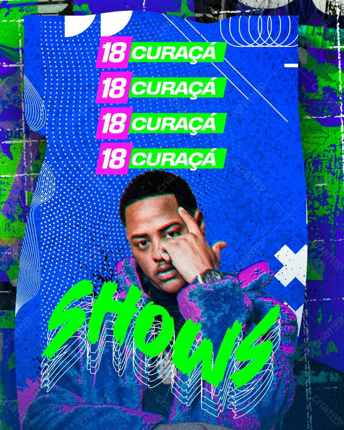 Flyer para Show Curaçao PSD Editável