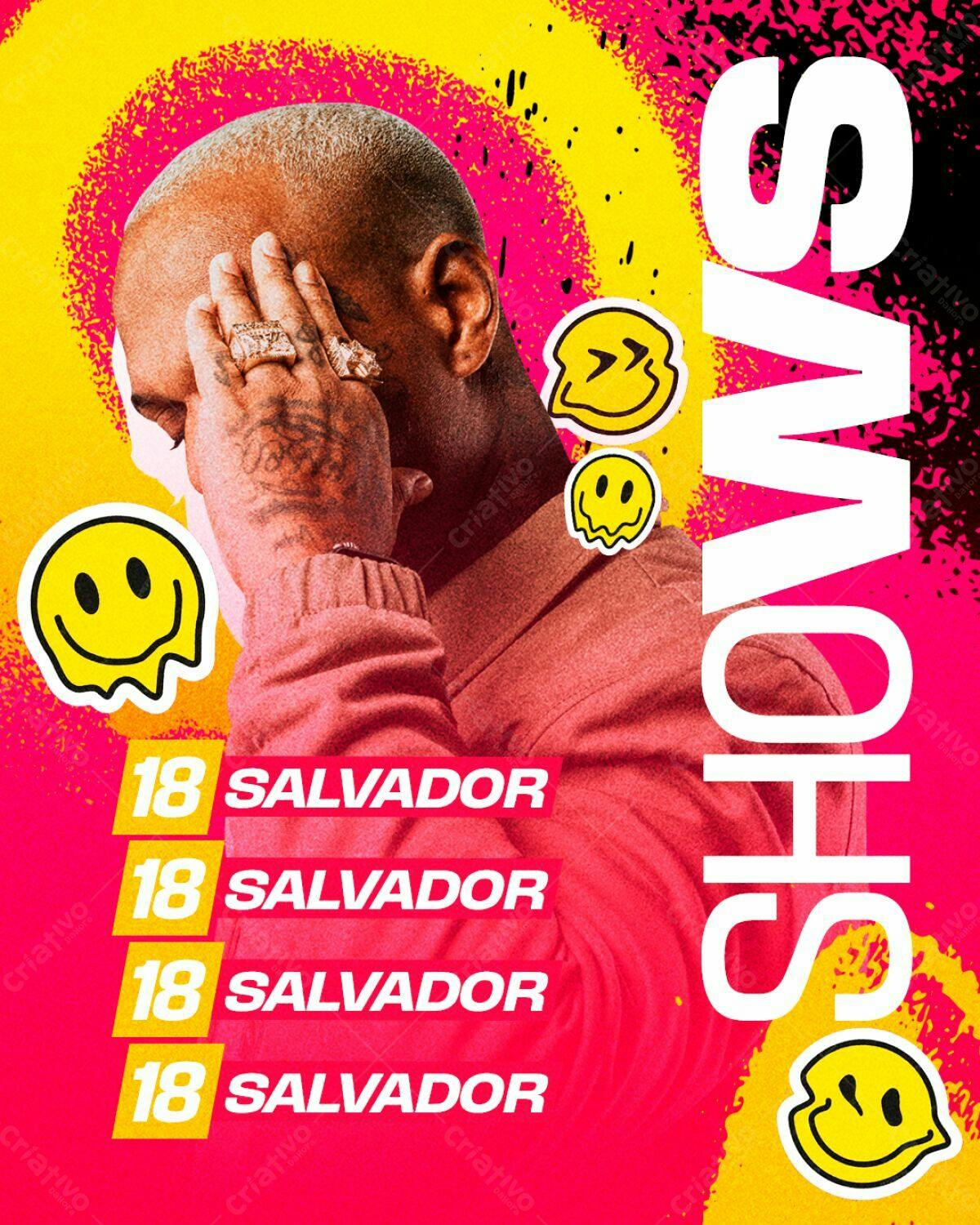 Flyer para Shows em Salvador PSD Editável