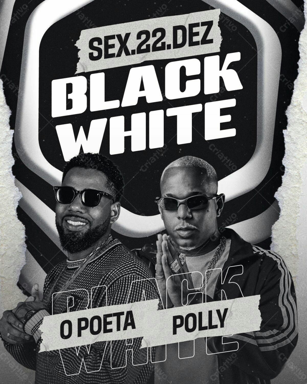 Flyer para Festa Black & White PSD Editável