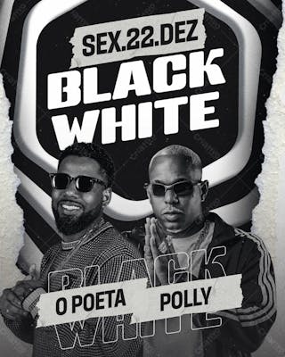 167 flyer evento black white o poeta oh polêmico feed psd editável