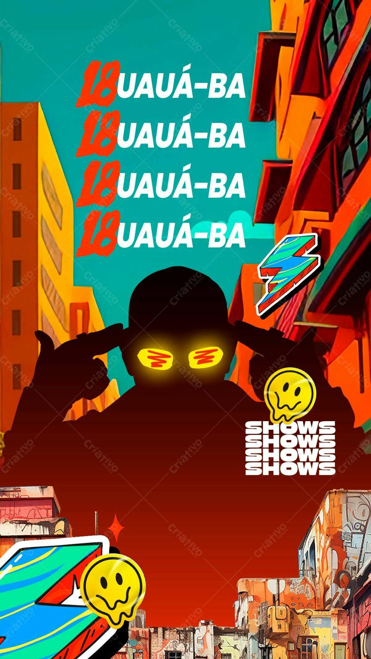 Flyer para Evento Shows UAUÁ-BA PSD Editável