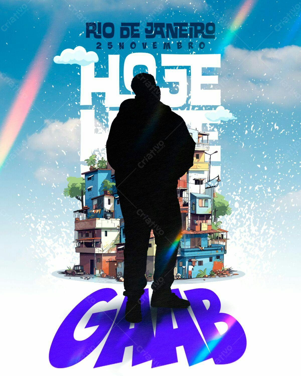 Flyer para Evento em comunidade carioca PSD Editável
