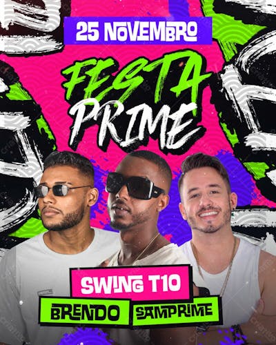 175   Flyer Evento Festa Prime Feed Psd Editável