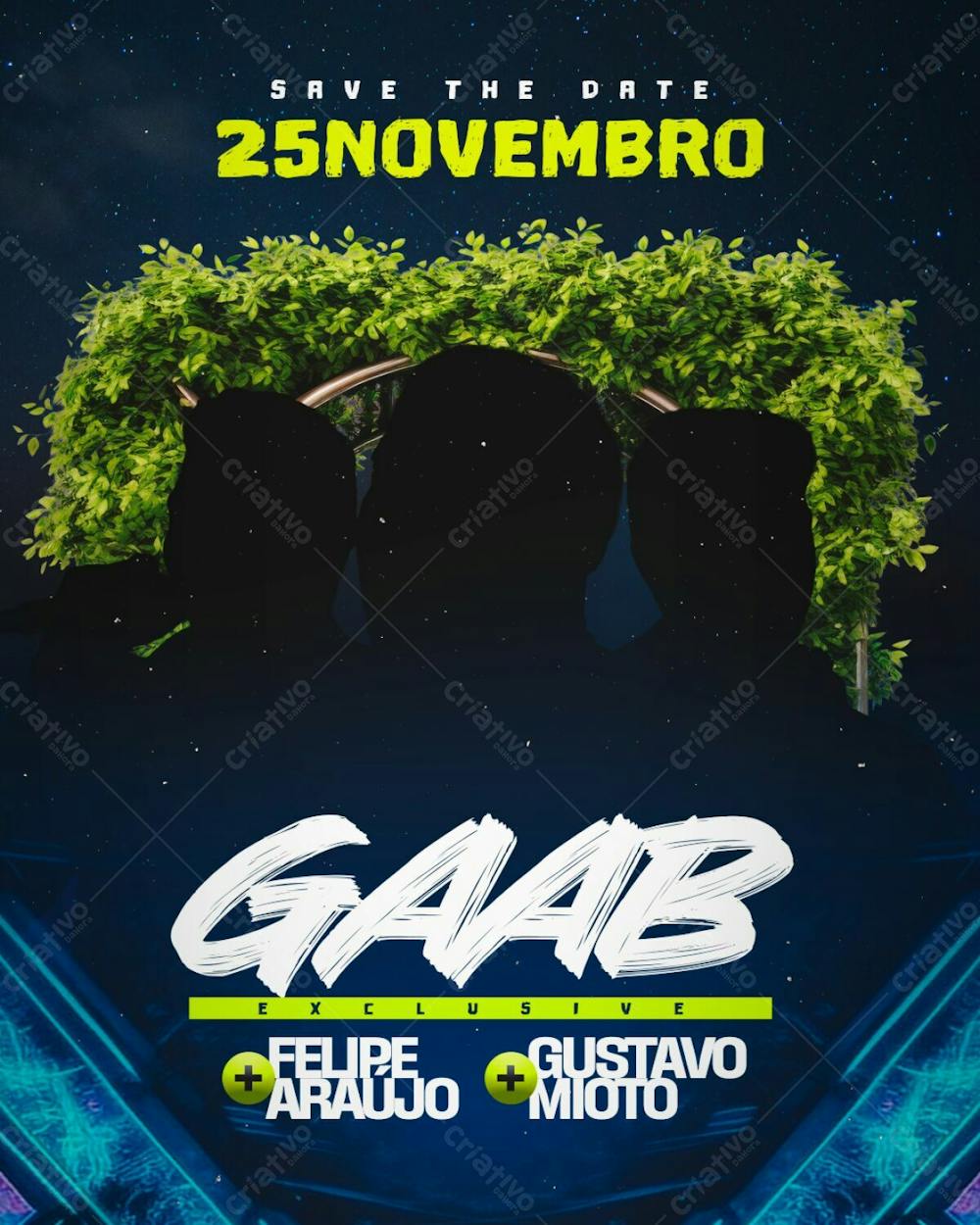 176   Flyer Evento Gaab Exclusive Feed Psd Editável