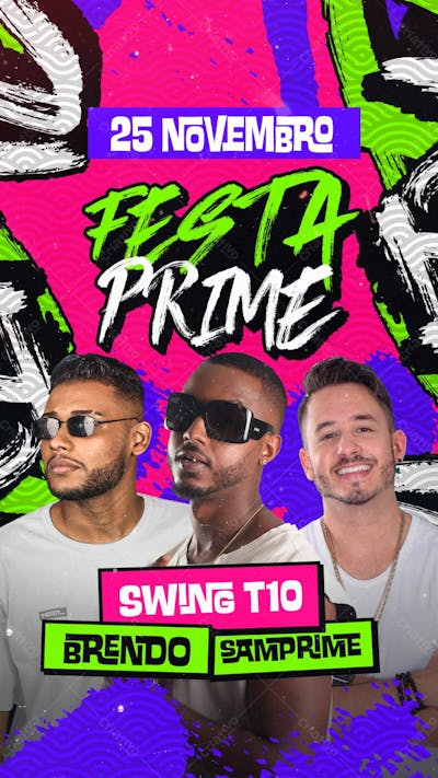 Flyer Evento Festa Prime Stories Psd Editável
