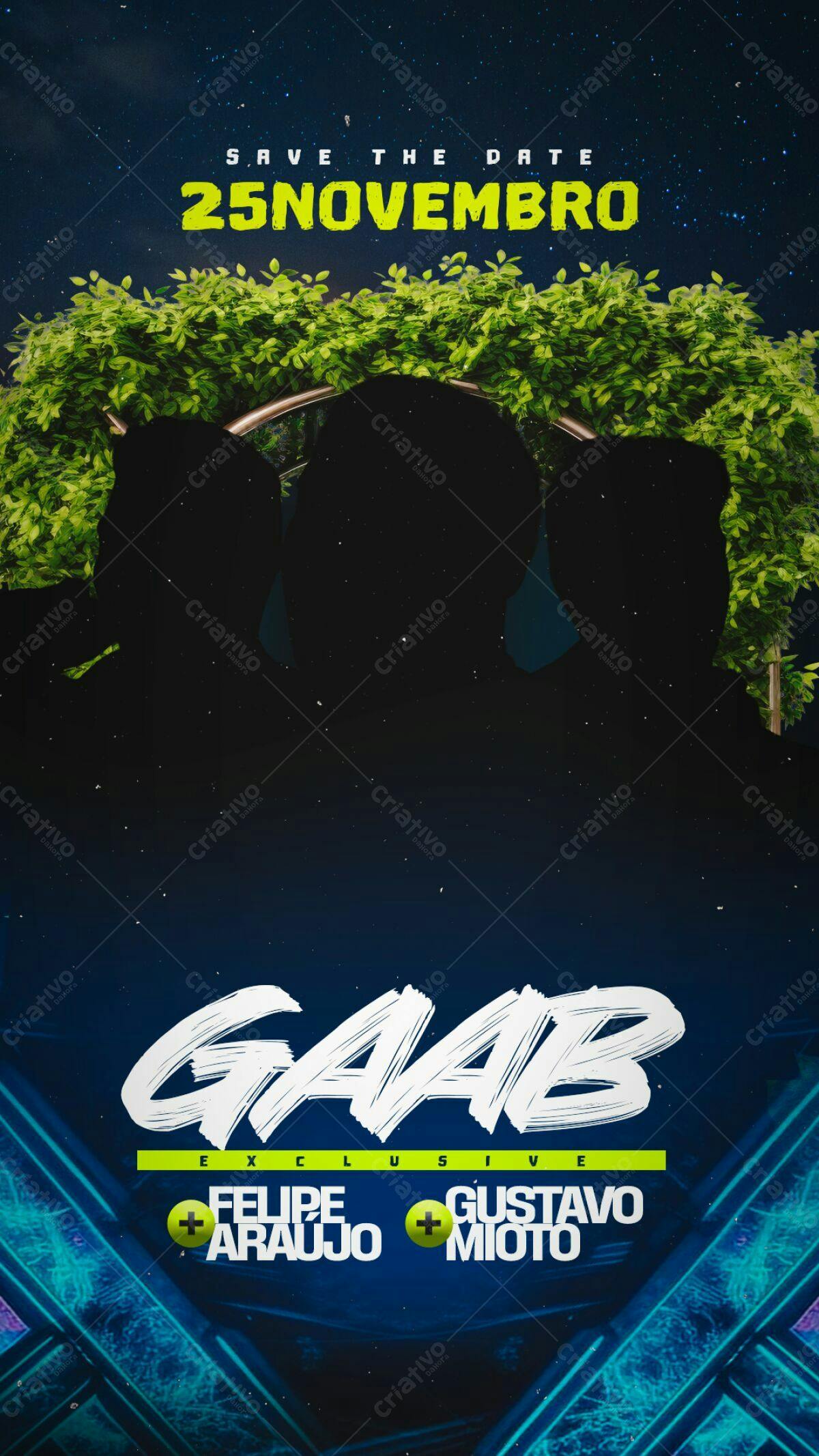 Flyer para Evento Musical GAAB PSD Editável