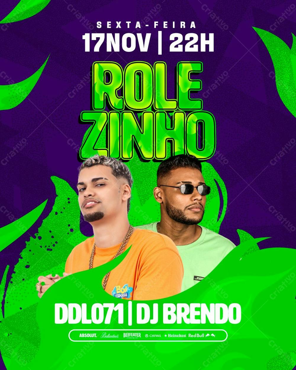 179   Flyer Evento Rolezinho Ddl 071 Dj Brendo Feed Psd Editável