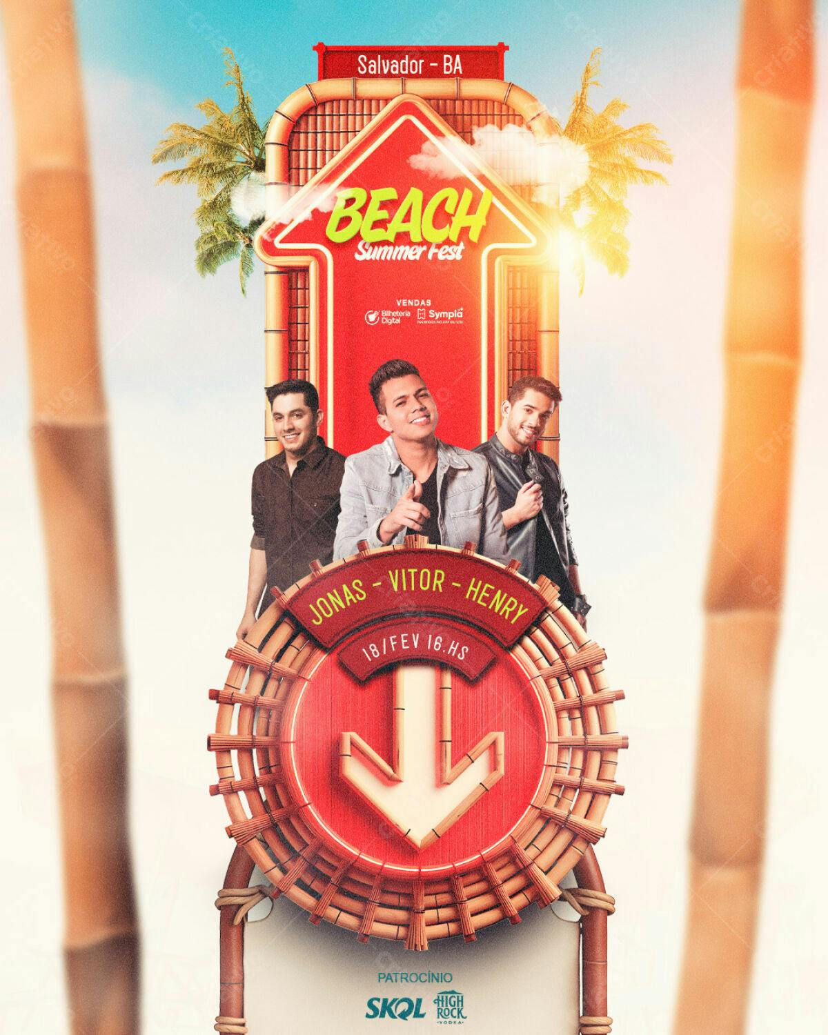Flyer para Festival de Verão Beach PSD Editável