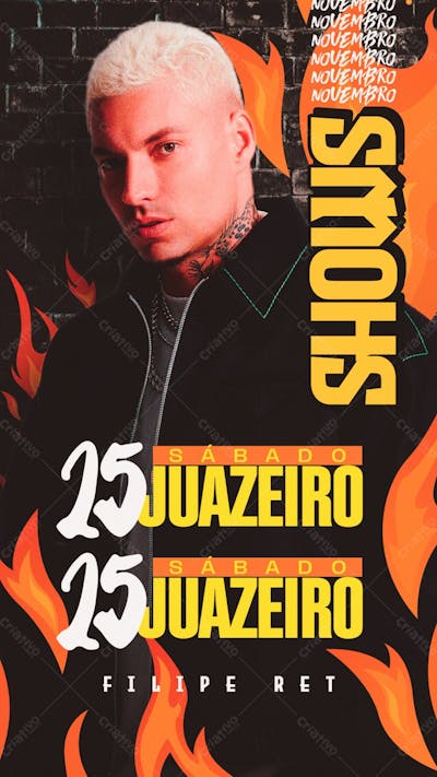 Agenda De Shows Filipe Ret Stories Psd Editável
