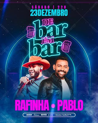 181 flyer evento de bar em bar pablo rafinha feed psd editável