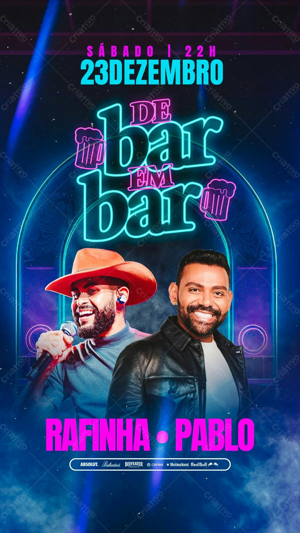 Flyer para Festa de Fim de Ano com Rafinha e Pablo PSD Editável