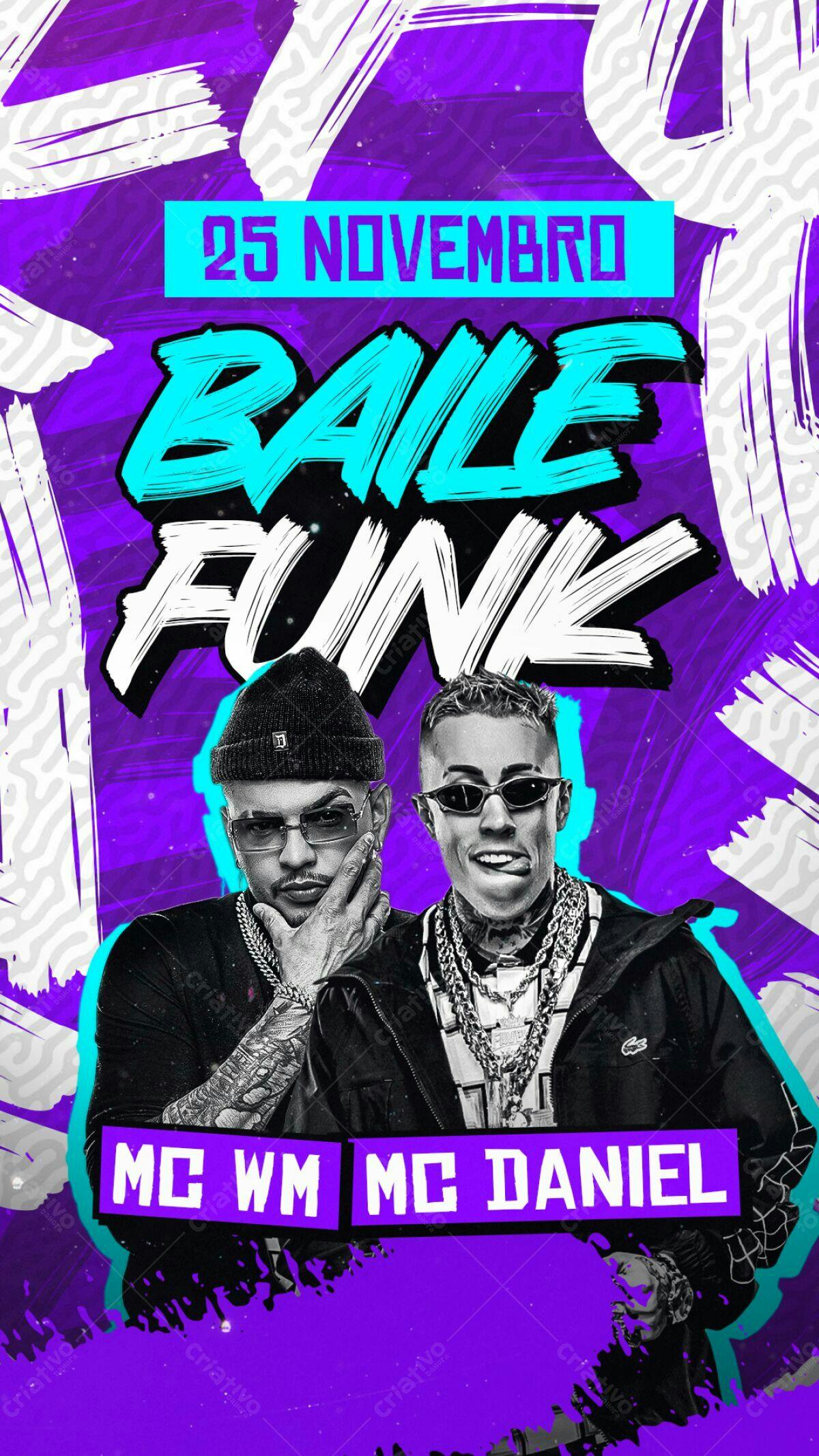Flyer Baile Funk 25 de Novembro PSD Editável