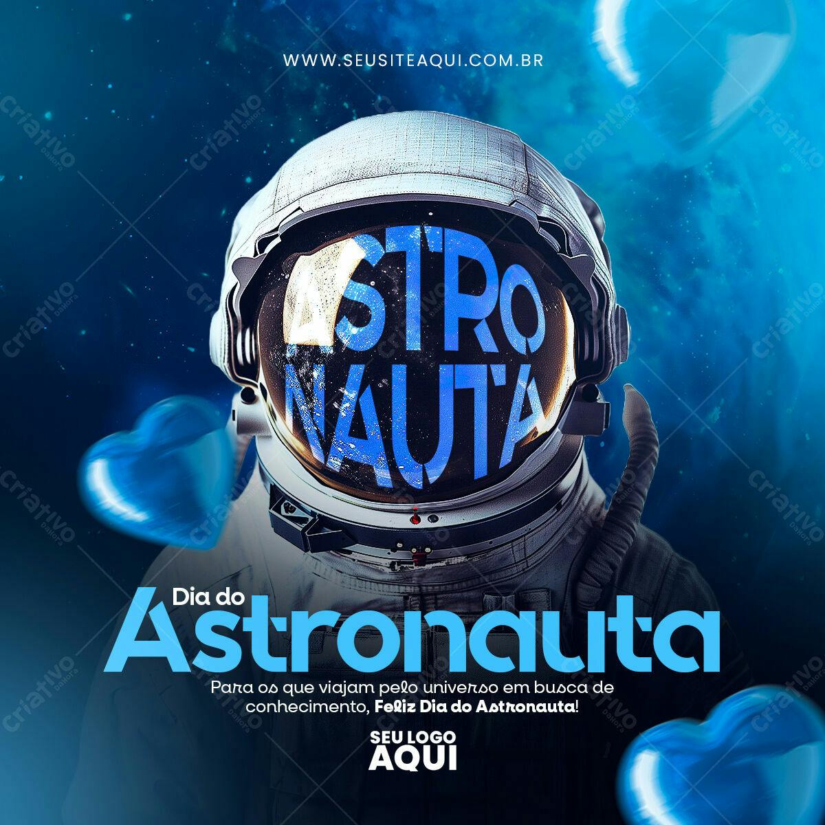 Post para Dia do Astronauta PSD Editável