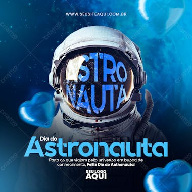 Dia do astronauta | social media | psd editável