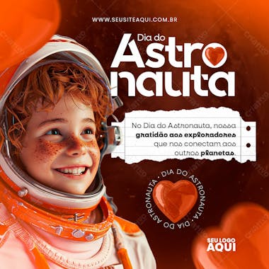 Dia do astronauta | social media | psd editável