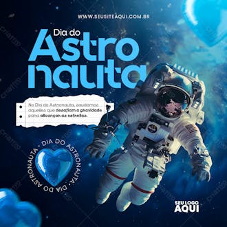 Dia do astronauta | social media | psd editável