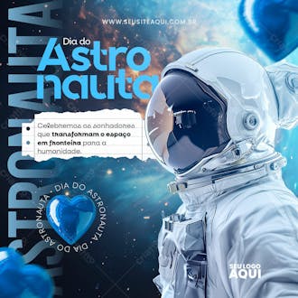 Dia do astronauta | social media | psd editável
