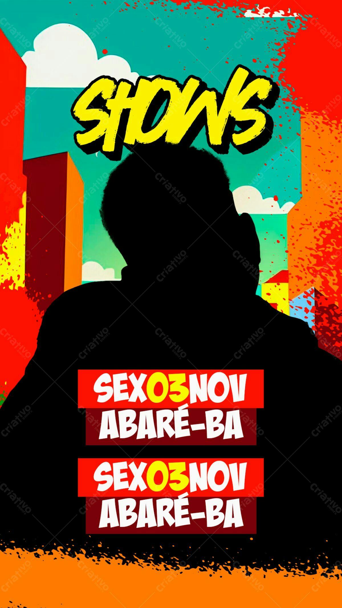 Flyer para Show SEXO3NOV ABARÉ-BA PSD Editável