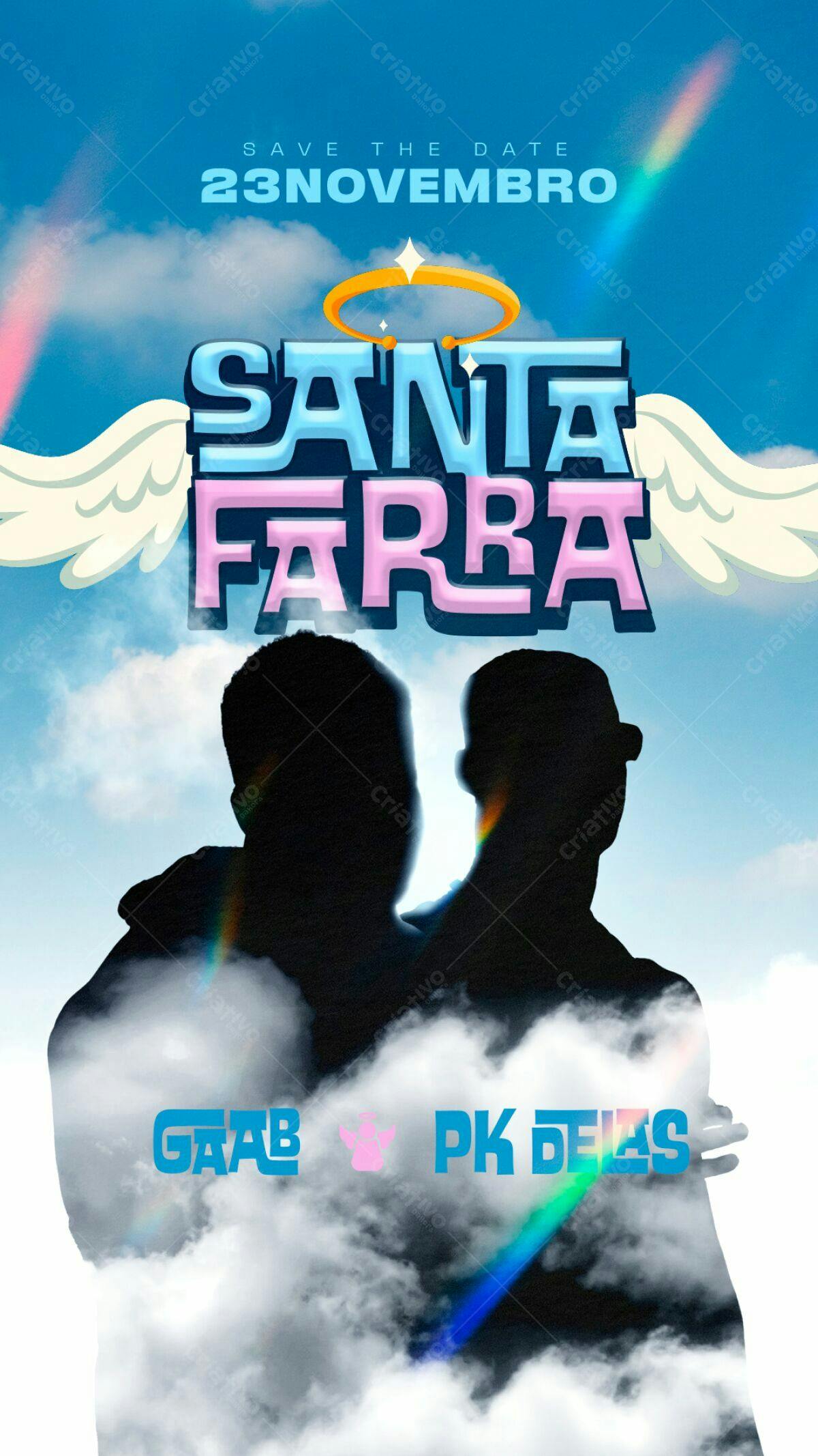 Flyer para Evento Santa Farba PSD Editável