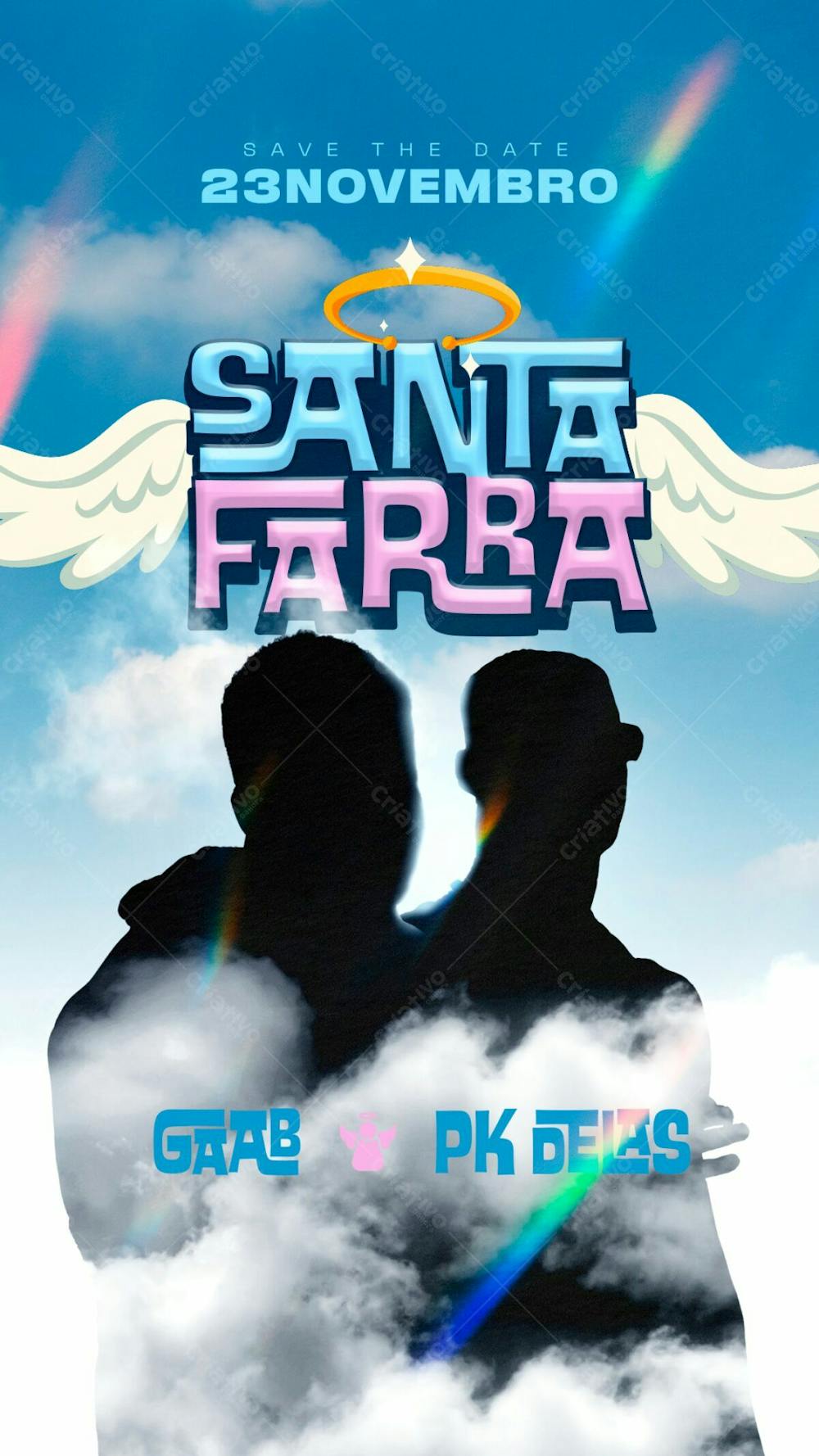 Flyer Evento Santa Farra Gaab Pk Delas Stories Psd Editável