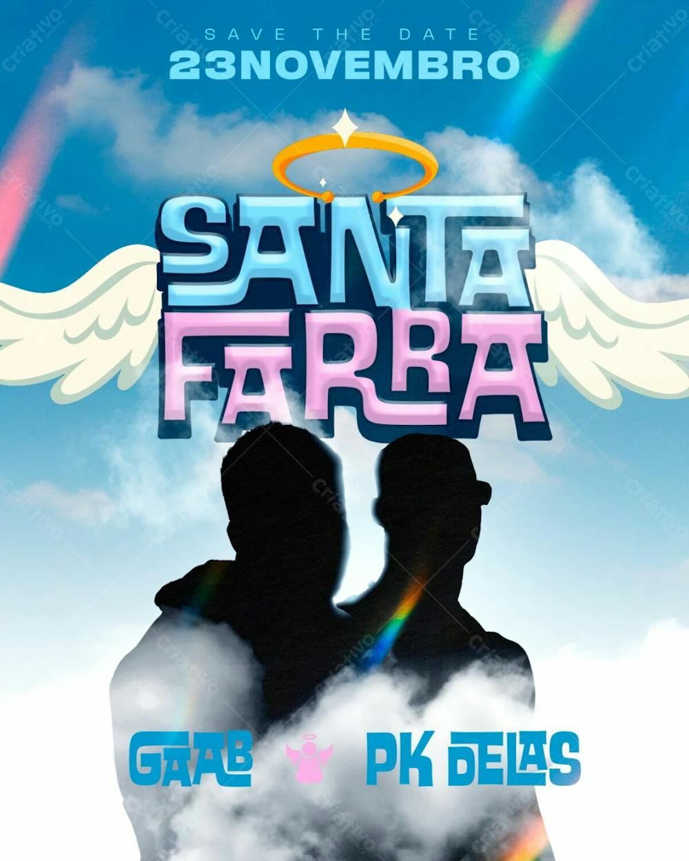 185   Flyer Evento Santa Farra Gaab Pk Delas Feed Psd Editável