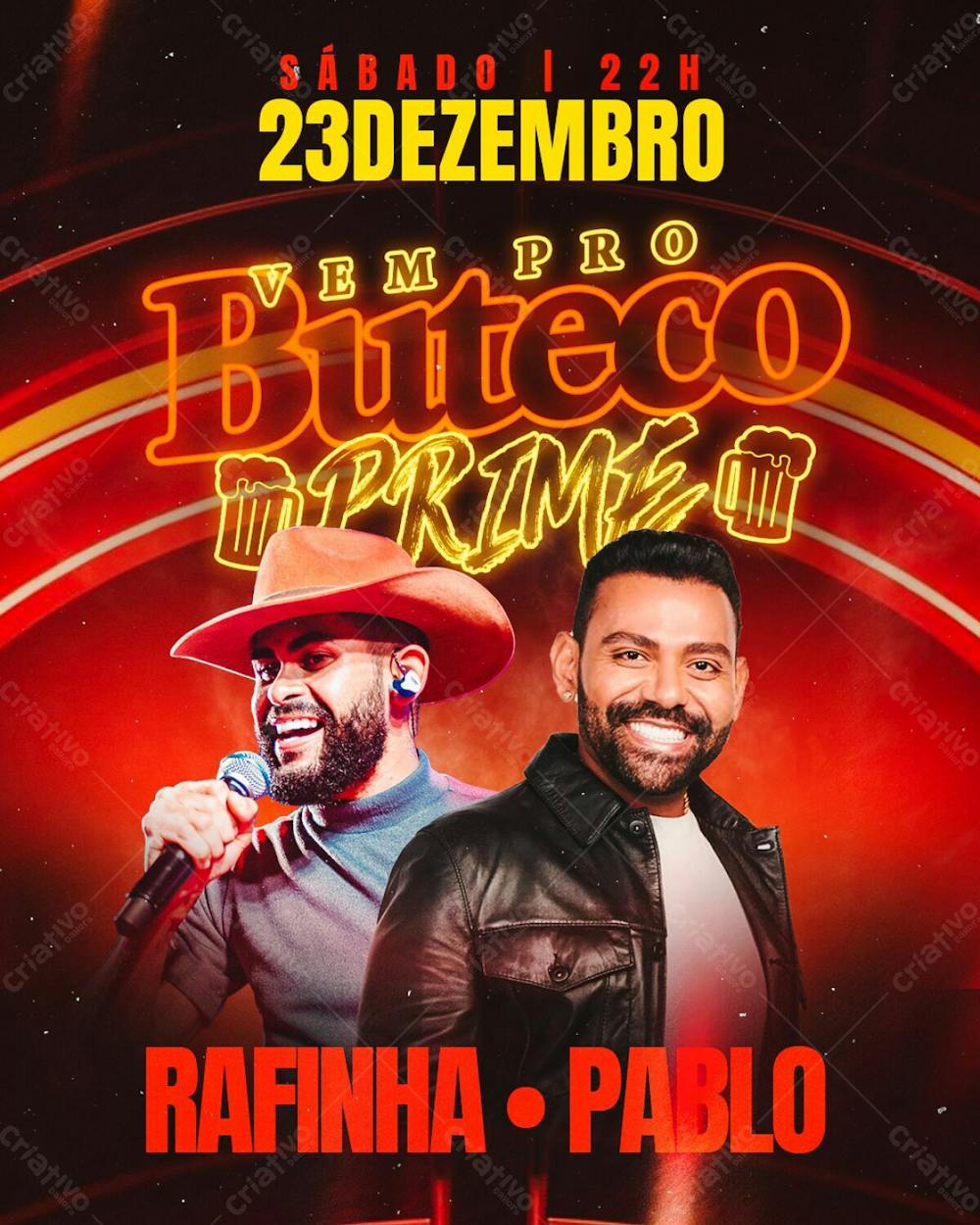 186   Flyer Evento Vem Pro Buteco Prime Pablo Rafinha Feed Psd Editável