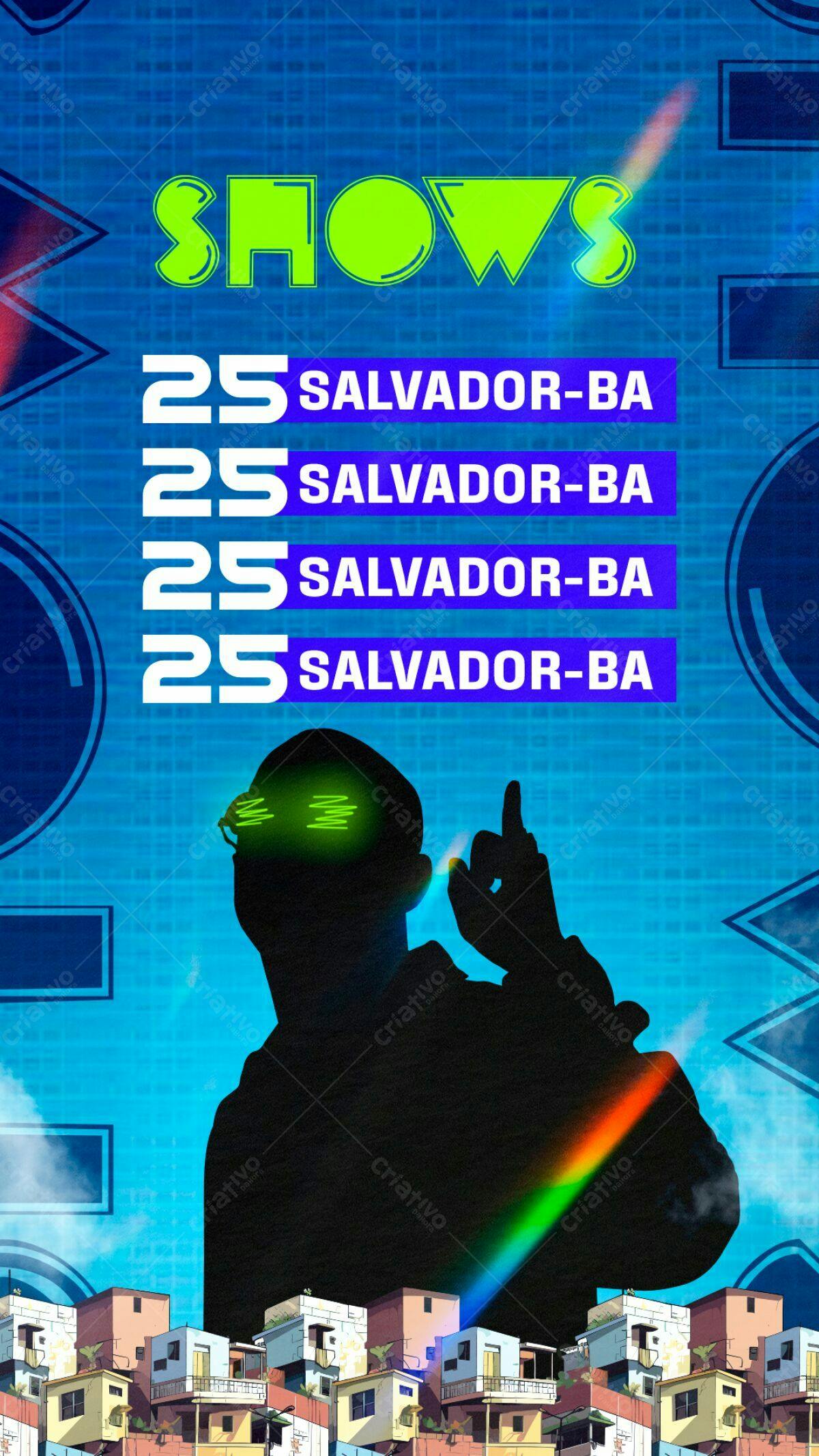 Flyer para Shows em Salvador PSD Editável
