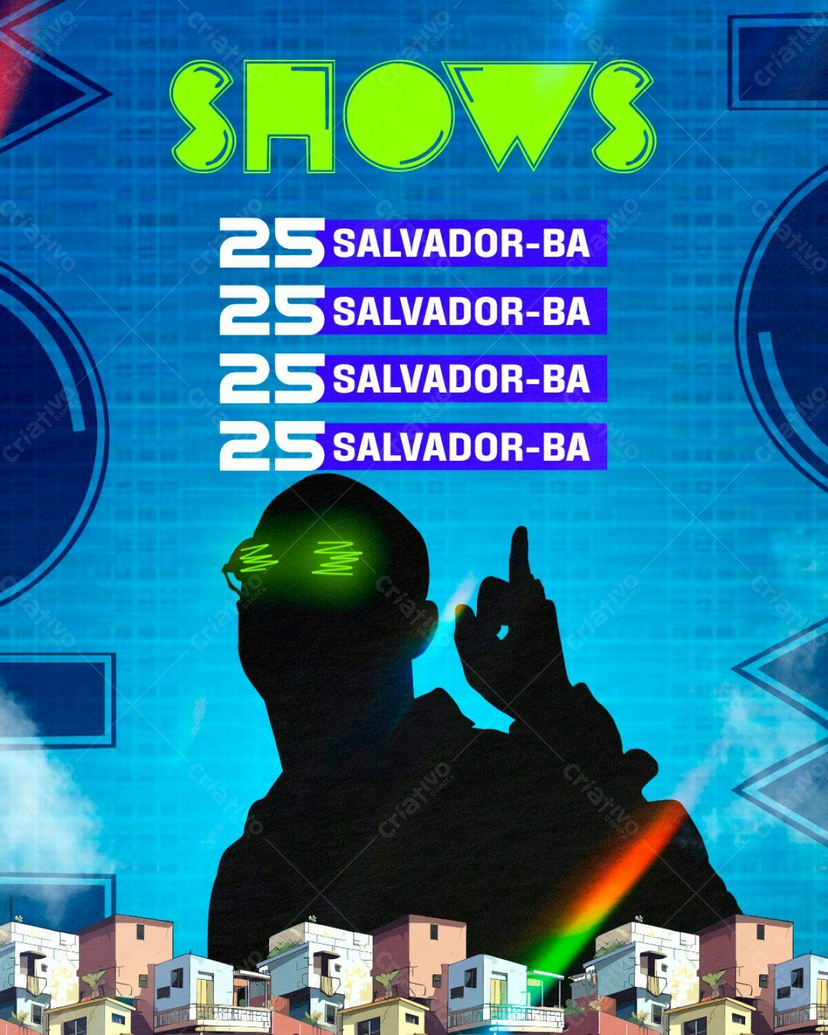 Flyer para Shows em Salvador PSD Editável