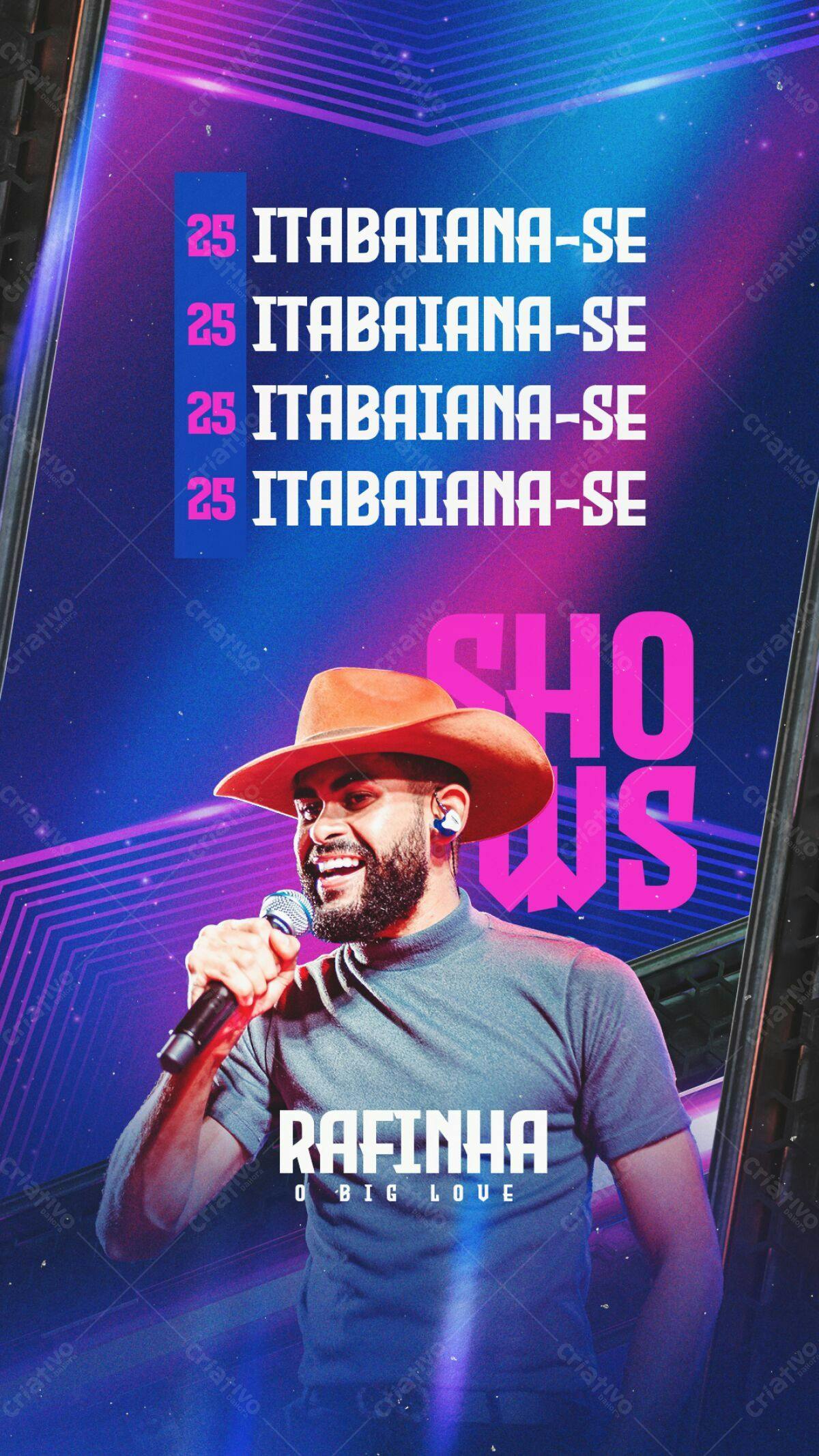 Flyer Show Rafinha, Itabaiana-SE PSD Editável